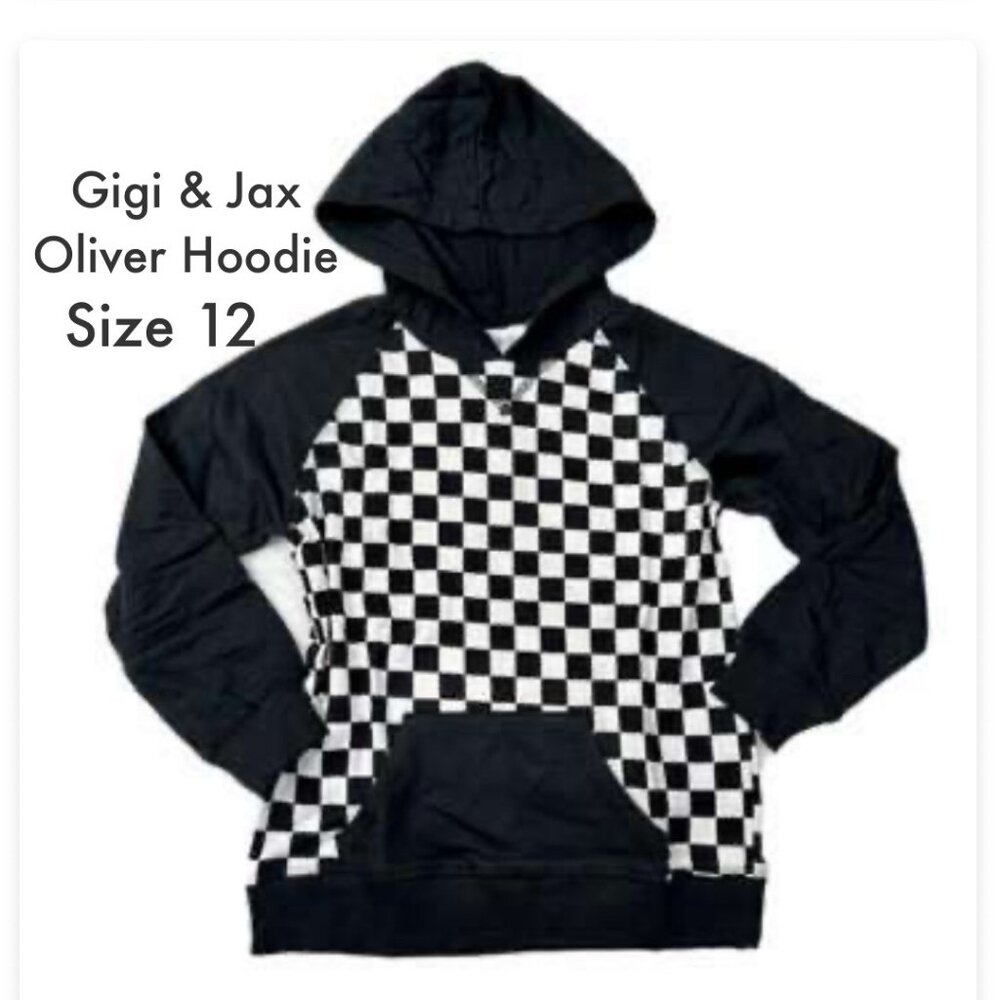 LuLaRoe GiGi & Jax Hoodie black and white check